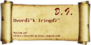 Dvorák Iringó névjegykártya